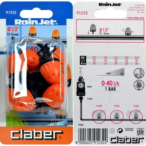 Claber 91232 - regulovatelný odkapávač 0-40 l/h. - 10ks balení