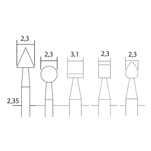 Proxxon Frézy sada (W-V) 5 ks