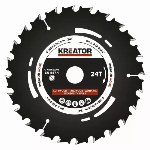 Pilový kotouč pro ponorné pily 160mm, 24T Kreator KRT020303