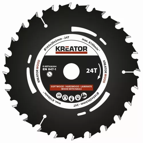 Pilový kotouč pro ponorné pily 165mm, 24T Kreator KRT020304