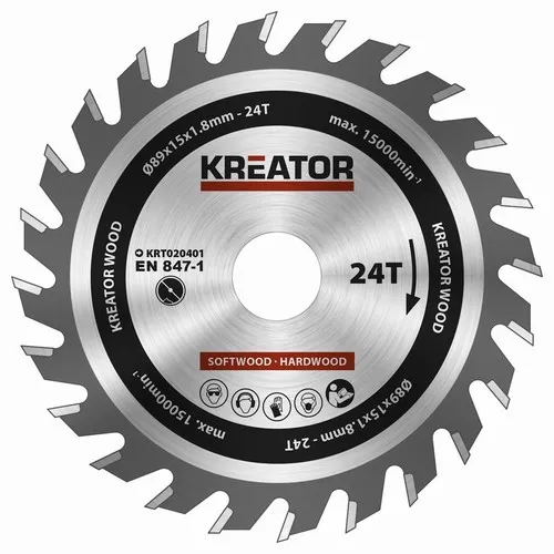 Pilový kotouč na dřevo 89mm, 24T Kreator KRT020401