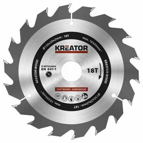 Pilový kotouč na dřevo 130mm, 18T Kreator KRT020402