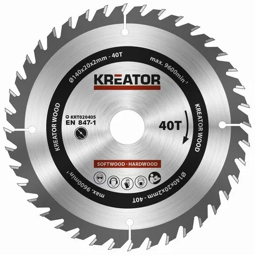 Pilový kotouč na dřevo 140mm, 40T Kreator KRT020405