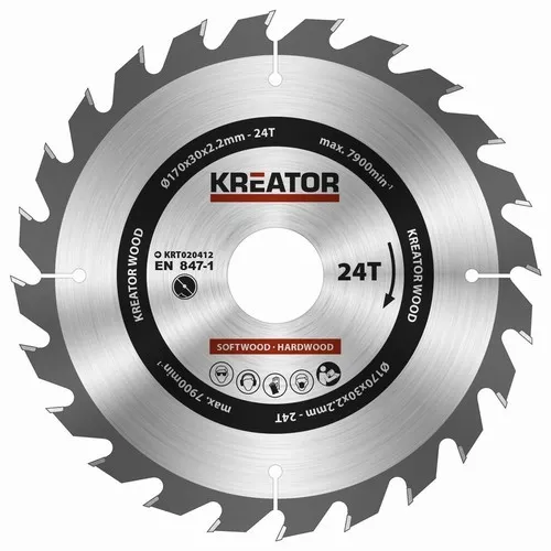 Pilový kotouč na dřevo 170mm, 24T Kreator KRT020412