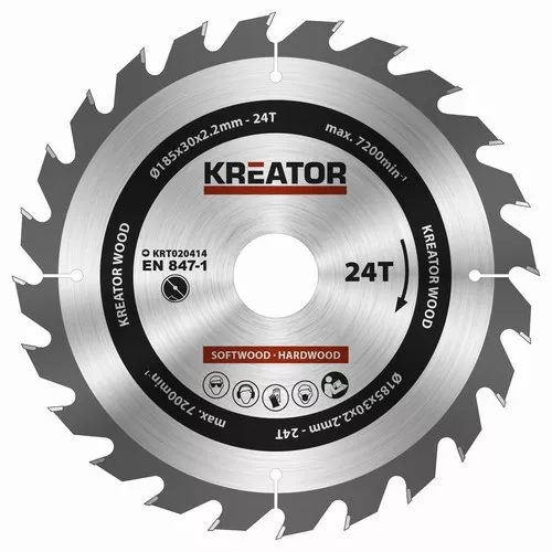 Pilový kotouč na dřevo 185mm, 24T Kreator KRT020414