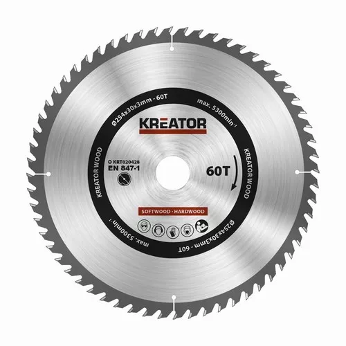 Pilový kotouč na dřevo 254mm, 60T Kreator KRT020428