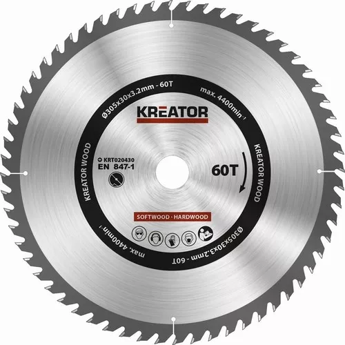 Pilový kotouč na dřevo 305mm, 60T Kreator KRT020430