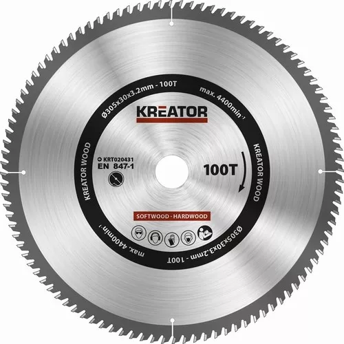 Pilový kotouč na dřevo 305mm, 100T Kreator KRT020431