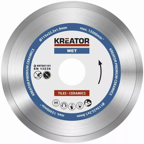 Diamantový kotouč celoobvodový 115mm PREMIUM Kreator KRT081101