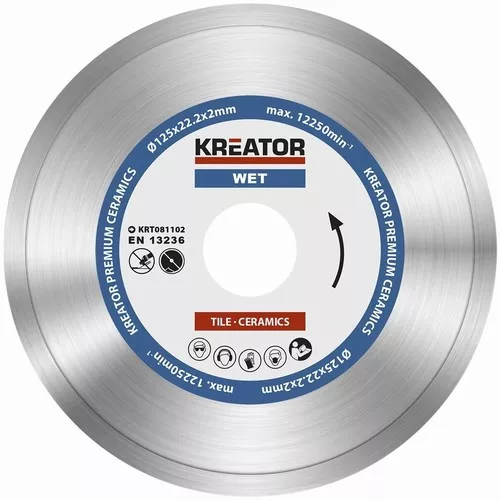 Diamantový kotouč celoobvodový 125mm PREMIUM Kreator KRT081102