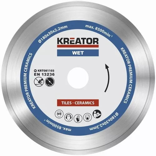 Diamantový kotouč celoobvodový 180mm PREMIUM Kreator KRT081103