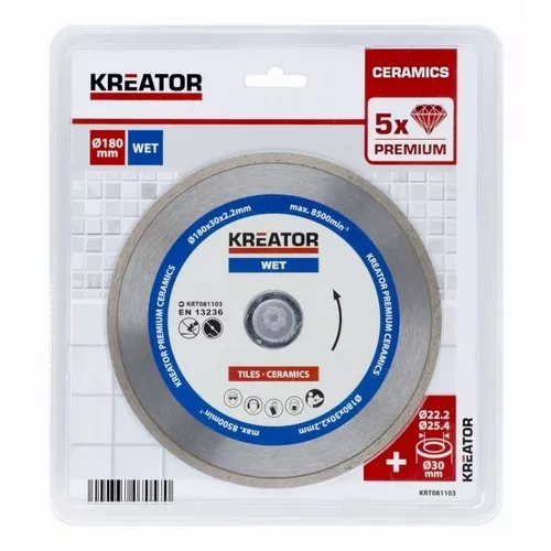 Diamantový kotouč celoobvodový 180mm PREMIUM Kreator KRT081103