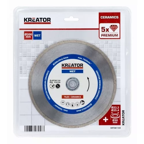 Diamantový kotouč celoobvodový 200mm PREMIUM Kreator KRT081104