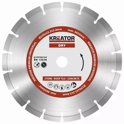 Diamantový kotouč segmentový 230mm PREMIUM Kreator KRT082104