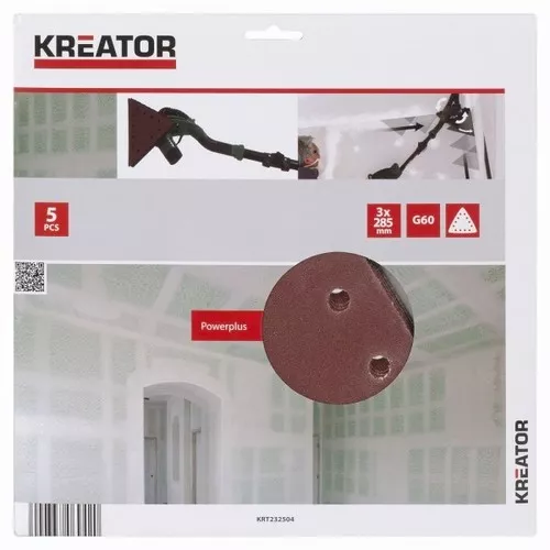 5x Trojúhelníkový brusný papír 3X285 - G240 Kreator KRT232509