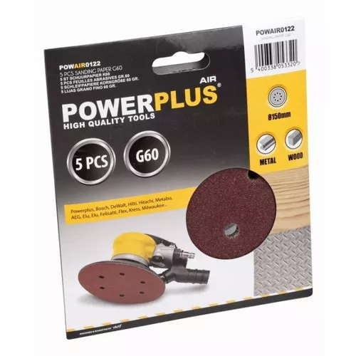 5x brusný disk prům.150 G60 Powerplus POWAIR0122