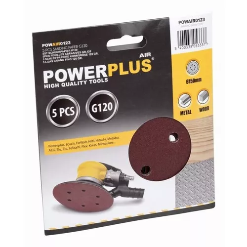 5x brusný disk prům.150 G120 Powerplus POWAIR0123