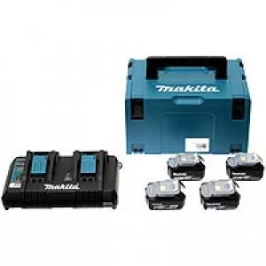 Makita 197720-6 sada Li-ion LXT 18V 4ksBL1830+DvojnabíječkaDC18RD+Makpac=new197970-3