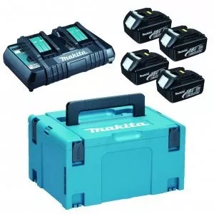 Makita 197970-3 sada Li-ion LXT 18V 4ksBL1830B+1ksDvojnabíječkaDC18RD+1ksMakpac