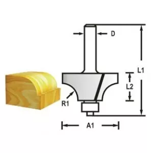 Makita D-48430 Zaoblovací fréza s ložiskem stopka 6 mm,17x8x49 mm R=2,3mm