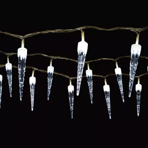 Sharks Vánoční osvětlení - Světelný řetěz (rampouchy) se 100 LED diodami, bílá