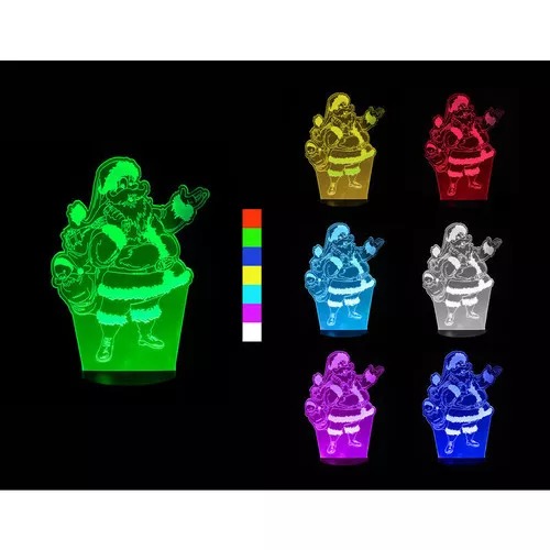 Sharks 3D LED lampa - Santa Claus