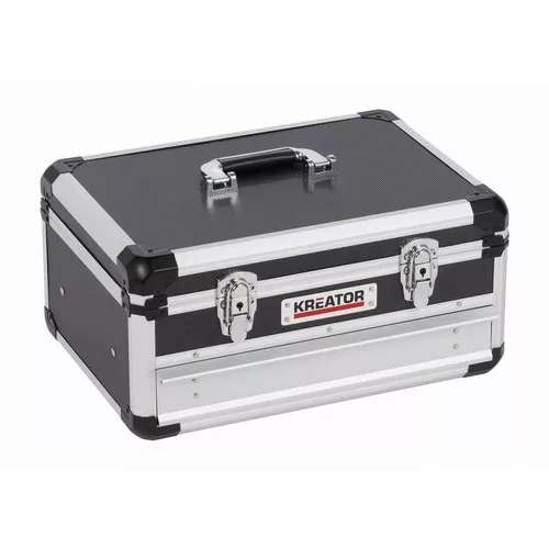 Hliníkový kufr 430x300x205mm 1 zásuvka Kreator KRT640601B