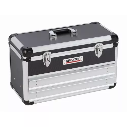 Hliníkový kufr 523x240x305mm 2 zásuvky Kreator KRT640602B