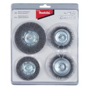 Makita D-65729 sada ocelových kartáčů s válcovou stopkou 4 ks v blistru