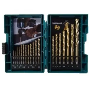 Makita D-67527 sada vrtáků do kovu HSS-TiN po2ks1,5;2;2,5;3 a 3,2;3,5;4;4,5;5;5,5;6;6,5;7;8;10mm, 19ks