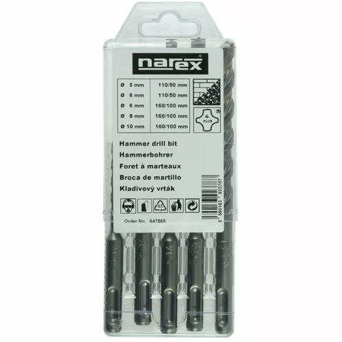Narex SDS-plus PRO 4 - Sada vrtáků 4 PLUS do betonu