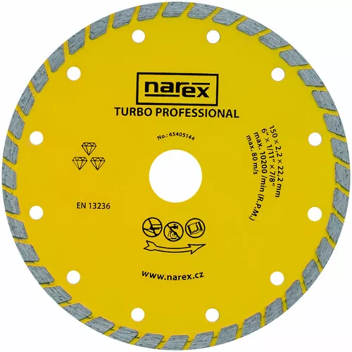 Narex DIA 150 TP - Diamantový dělicí kotouč pro stavební materiály TURBO PROFESSIONAL 