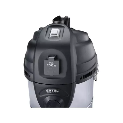 Vysavač dílenský, multifunkční se zásuvkou a funkcí čištění filtru, 30l, 6m kabel, 3m hadice, 1400w EXTOL PREMIUM 8895800