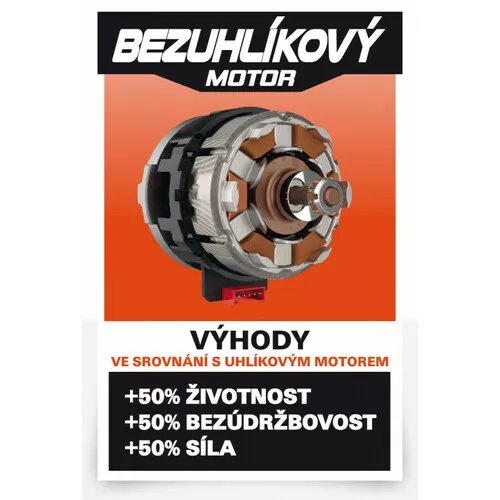 Aku úhlová bruska 40V 125mm bezuhlíková (bez AKU) Powerplus POWDP35170