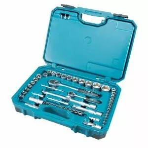 Makita E-06616 sada ručního nářadí 3/8" bity/nástrčné klíče/očkoploché klíče/ráčna, 120ks=oldP-90635