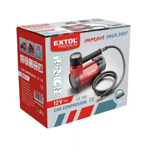 Kompresor do auta 12v, 12v, 6,9bar EXTOL PREMIUM 8864000