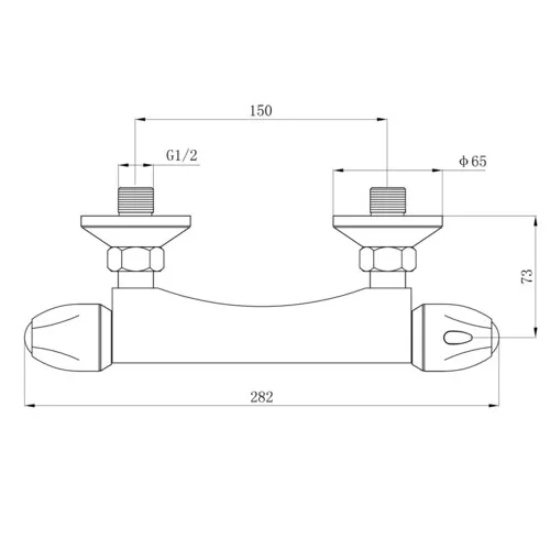 Baterie termostatická sprchová univerzální, 150mm, keramický ventil, chrom VITTORIA 72023