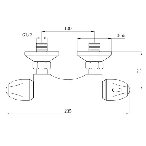 Baterie termostatická sprchová univerzální, 100mm, keramický ventil, chrom VITTORIA 72024