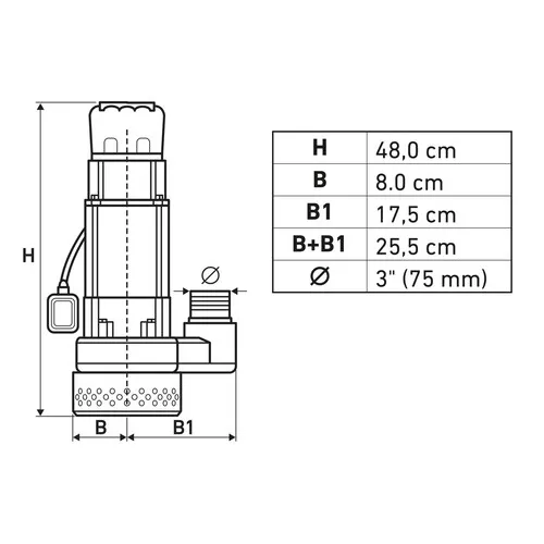 Čerpadlo ponorné, 750w, 39000l/h EXTOL PREMIUM 8895040