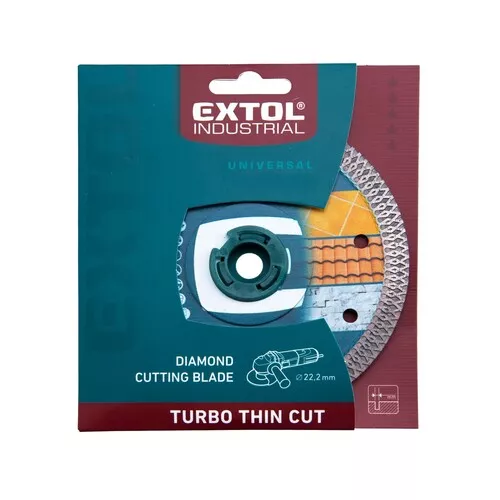 Kotouč diamantový řezný, turbo thin cut, suché i mokré řezání, o 150x22,2x1,8mm EXTOL INDUSTRIAL 8703043