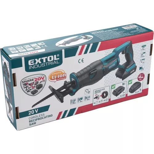 Pila ocaska aku share20v, brushless, bez baterie a nabíječky EXTOL INDUSTRIAL 8791821