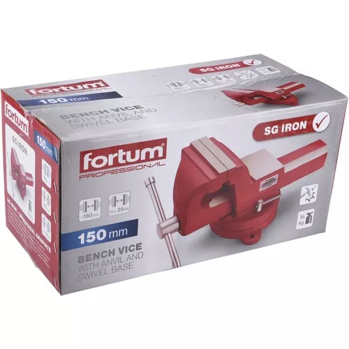 Svěrák otočný s kovadlinou, 150mm, sg iron FORTUM 4752624