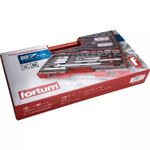 Hlavice nástrčné, sada 27ks, 1/2" FORTUM 4700014