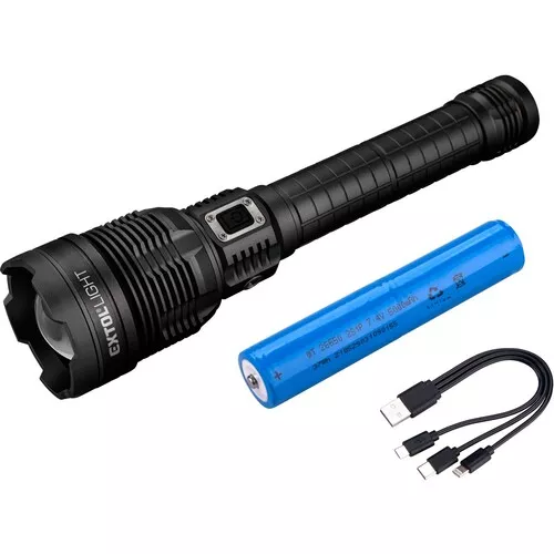 Svítilna 8000lm, zoom, usb nabíjení s powerbankou, 60w cob led EXTOL LIGHT 43142