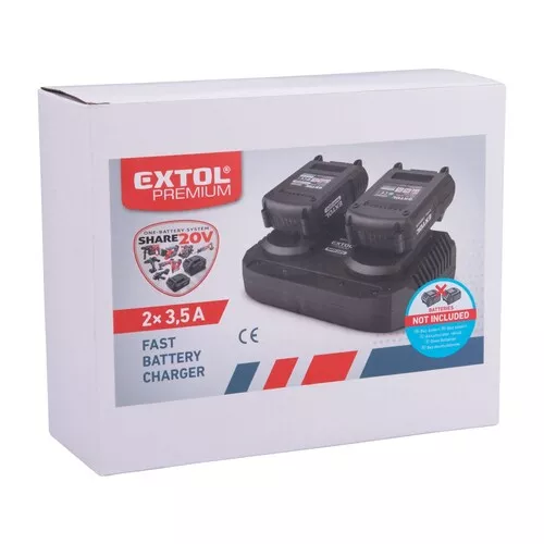 Nabíječka share20v, 2x3,5a EXTOL PREMIUM 8891894