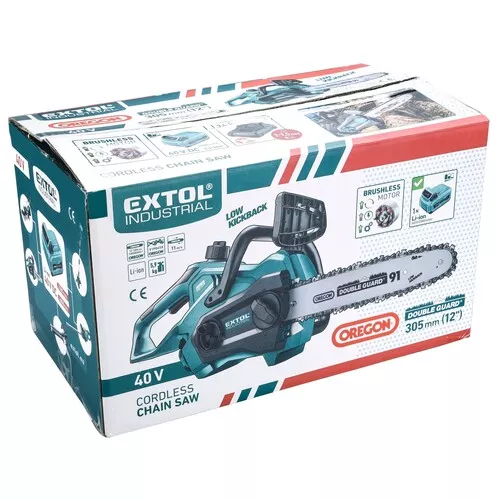 Pila řetězová aku, brushless, 40v li-ion, 2500mah, 30cm EXTOL INDUSTRIAL 8795644