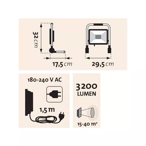 Reflektor led, 3200lm, se stojanem EXTOL LIGHT 43243