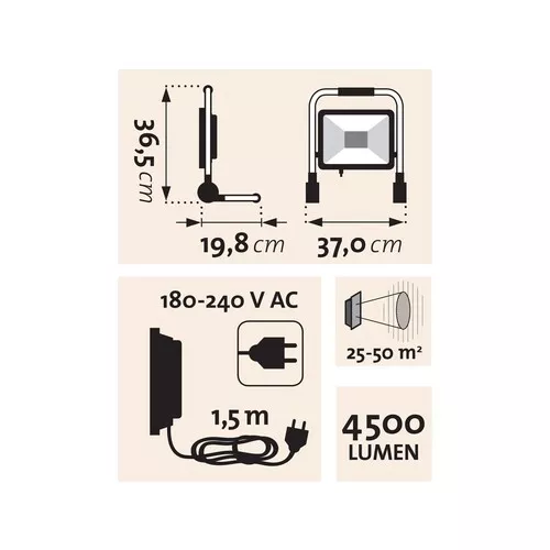 Reflektor led, 4500lm, se stojanem EXTOL LIGHT 43244