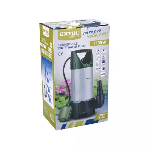 Čerpadlo ponorné nerezové na znečištěnou vodu, 1100w, 15000l/h EXTOL CRAFT 414162