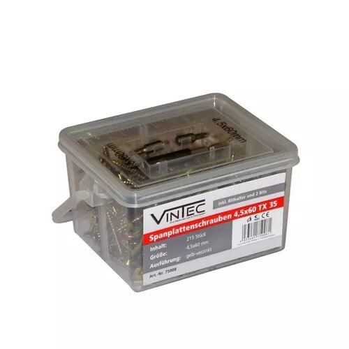 Vruty 4,5 x 60 mm, pozinkované a žlutě chromátované Güde V75008